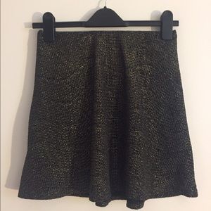 Gold metallic mini skirt