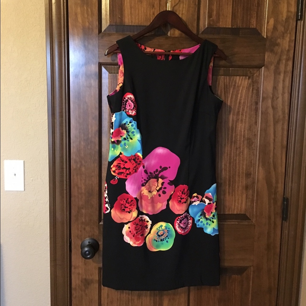 Tropical Print Sleeveless Dress