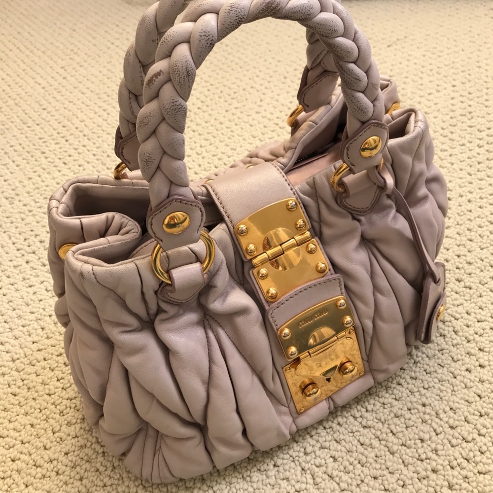 Miu Miu Matelasse Nappa Leather Tote
