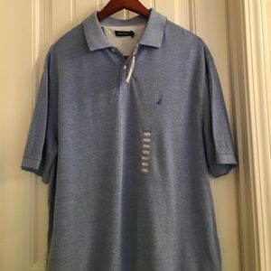 A blue and white XL Nautica polo styled shirt
