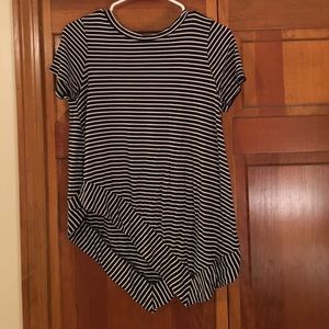 Striped Asymmetrical Hem Top