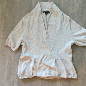 Grey light weight short sleeve cardigan