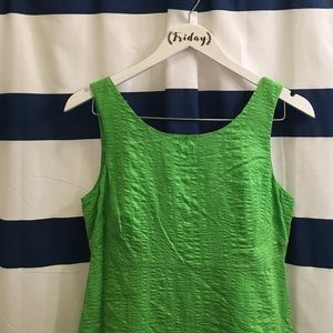J. Crew Green Seersucker Dress with POCKETS!