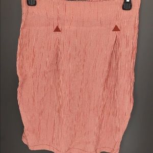 Crinkled pattern straight pencil skirt