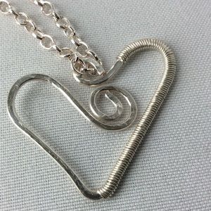 🎉SOLD🎉Wrapped Heart Pendant in Silver