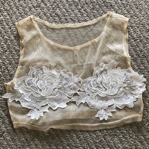 Mesh rose top