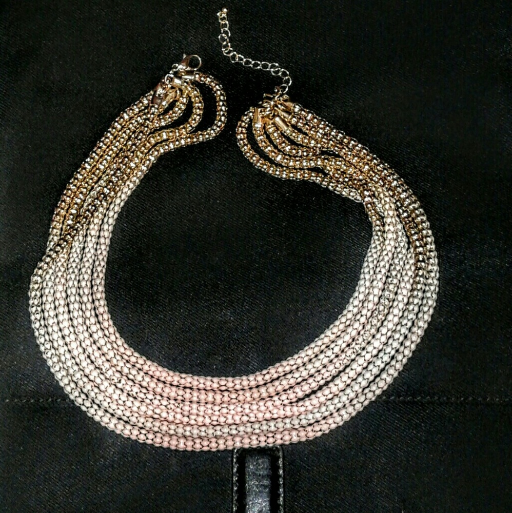 Dip-dye ombre woven chain choker