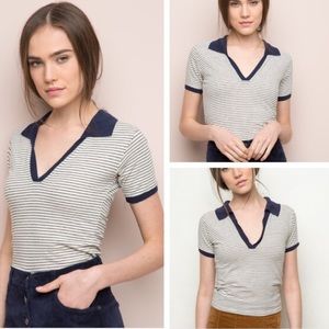 Brandy Melville Striped Collar Shirt