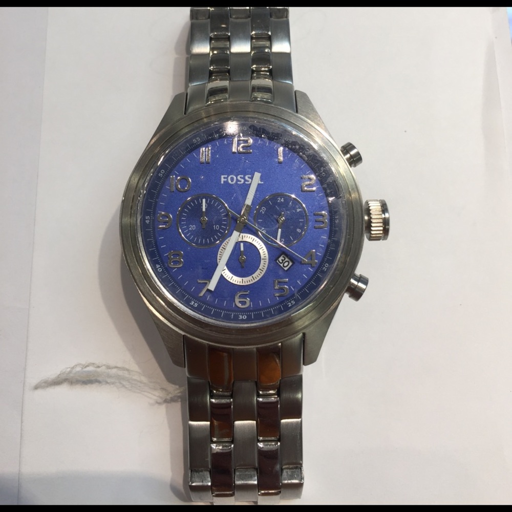 Men's Fossil BQ1027 1341309 Blue Face Chrono Watch