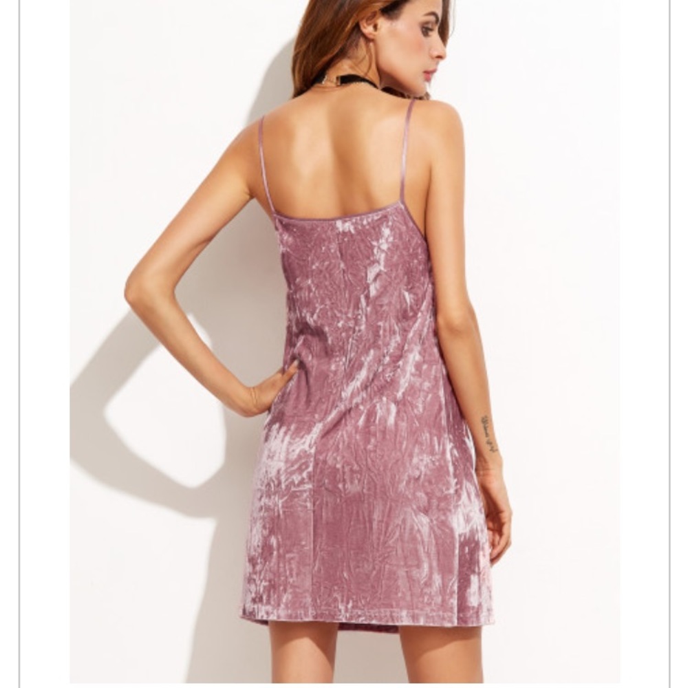 ✨LAST ONE ✨ Brand New Pink Velvet Cami Dress 👗 - Picture 3 of 6