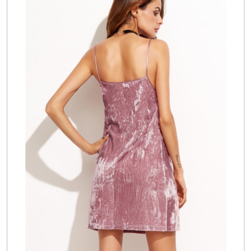 ✨LAST ONE ✨ Brand New Pink Velvet Cami Dress 👗 - Picture 5 of 6