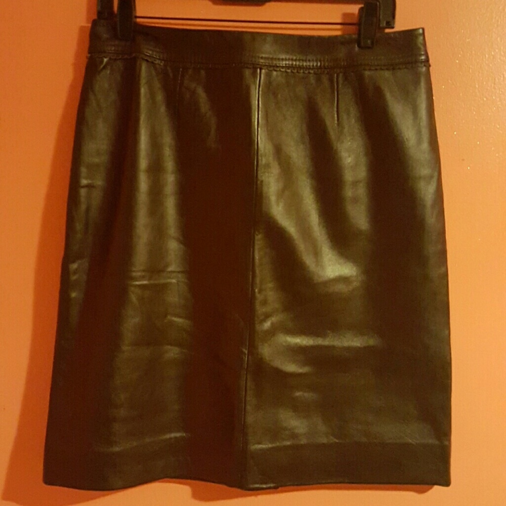 Brown  leather skirt