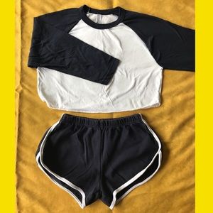 Cropped T and shorts set