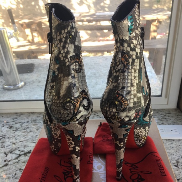 CHRISTIAN LOUBOUTIN Python Skull Booties 38.5 - Picture 4 of 7