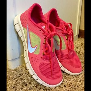 Nike pink running shoes