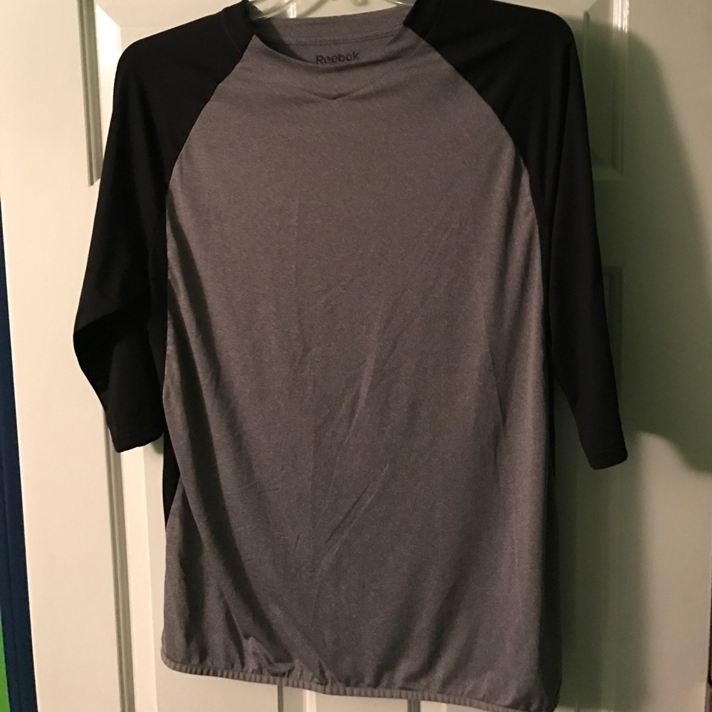 Grey and Black Reebok Baseball Tee