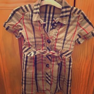 Authentic Burberry girls button up dress