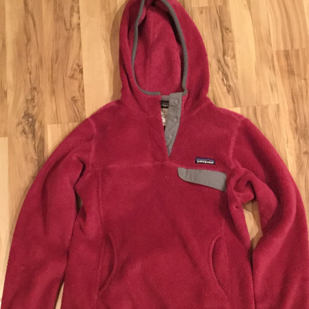 Patagonia retool snap fleece pullover w/ hood XS