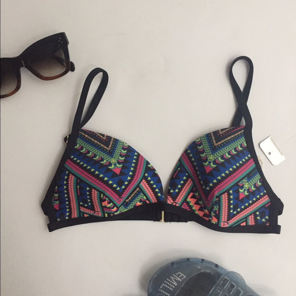 L*Space black Antigua triangle bikini top