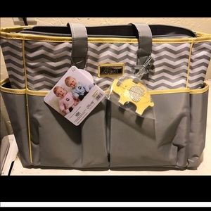 Little me Yellow and gray diaper bag