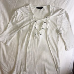Topshop Lace Up Shirt