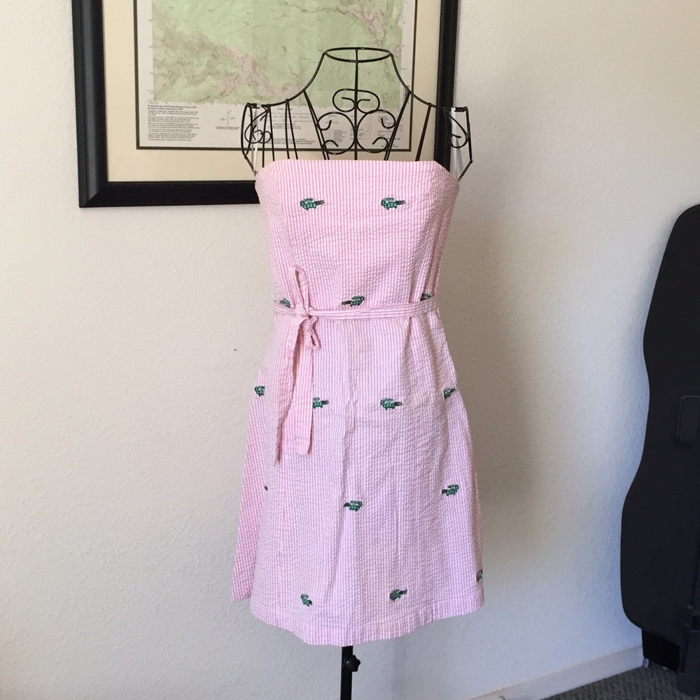 Lilypod Seersucker Strapless Dress.
