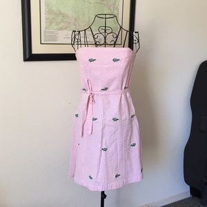 Lilypod Seersucker Strapless Dress.