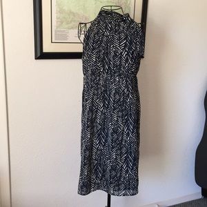 Merona Navy and White High Neck sSleeveless Dress.