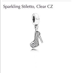 PANDORA Dangling Stiletto Silver Charm