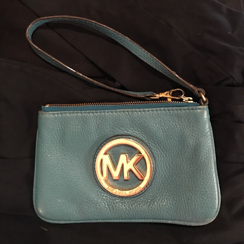 Michael Kors Turquoise Fulton Wristlet