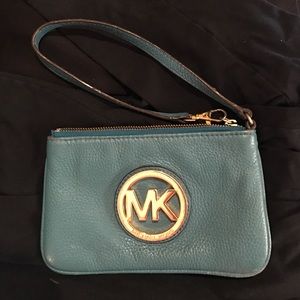Michael Kors Turquoise Fulton Wristlet