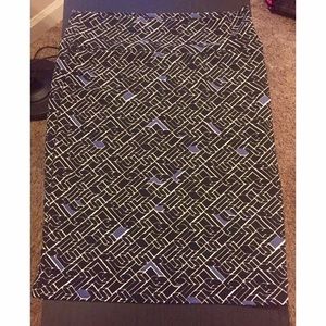 NWT LuLaRoe Cassie Skirt - Black, Blue, and White