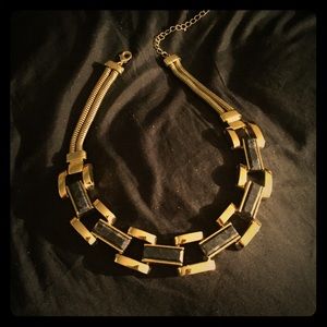 Unique Gold Chain Necklace with Blue Marble!