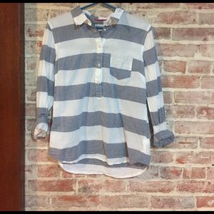 Stripe half button down