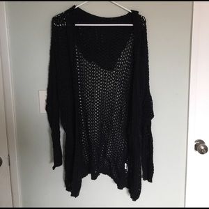 Black Mesh Cardigan