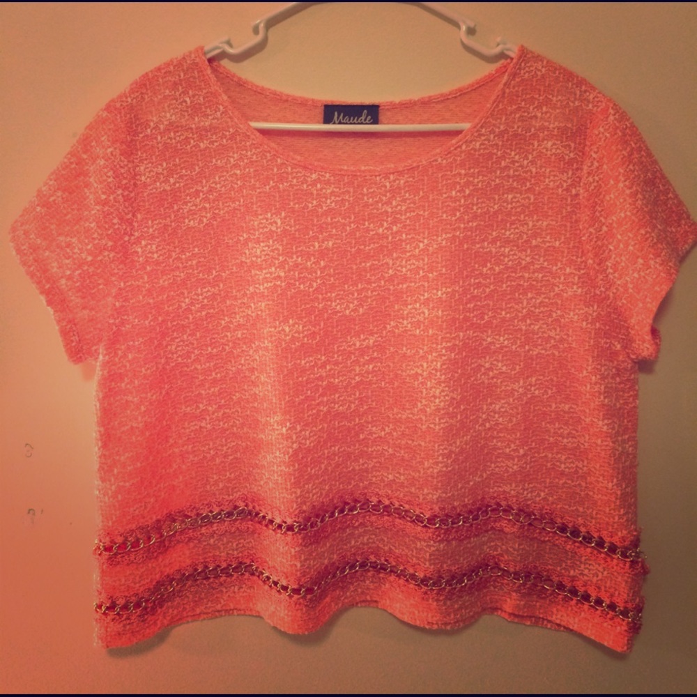 Maude peach crop top