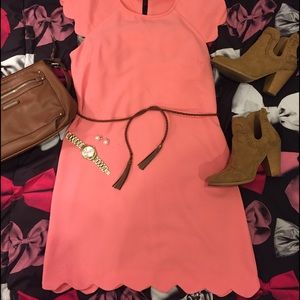 Pink Scalloped Dress