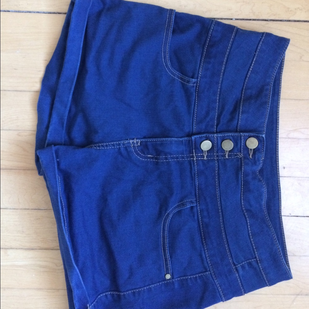 Blue High Waisted Jean Shorts