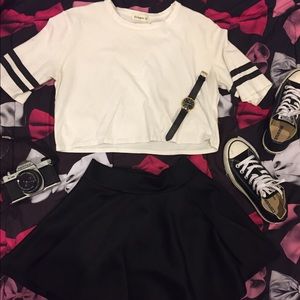 Jersey Sleeve Crop Top Tee