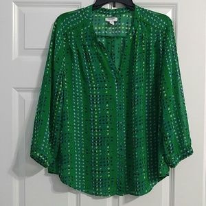 Green Sheer Polka Dot Shirt