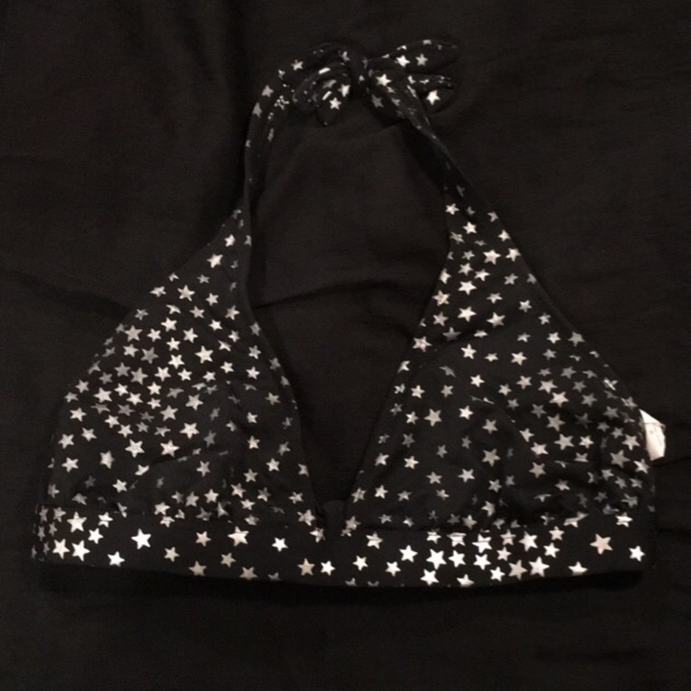 Black and silver star bikini top