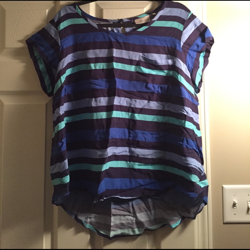 Kenar Woman Blue Striped short sleeve top