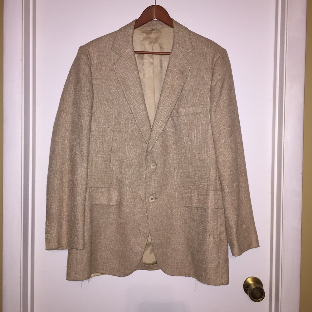 Christopher Hayes Camel Linen Jacket Sz 44