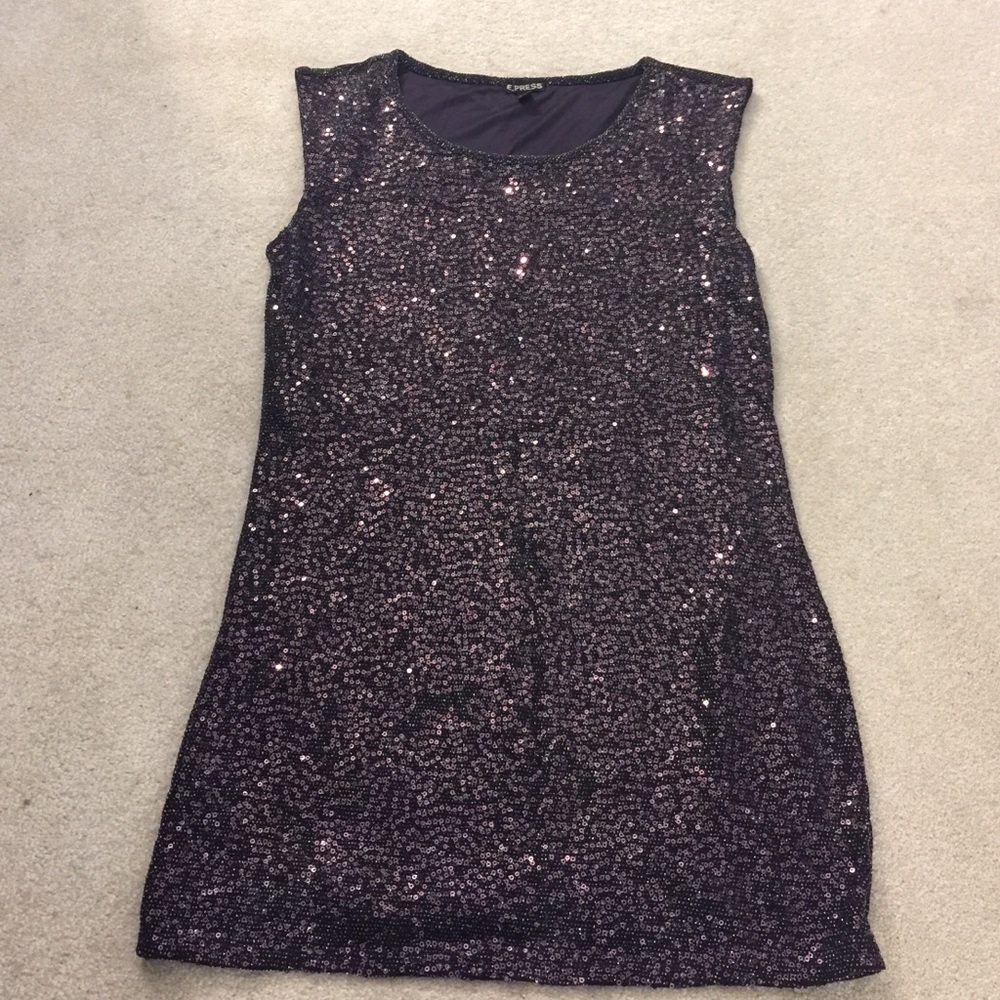 Sequinned Purple Dress Express