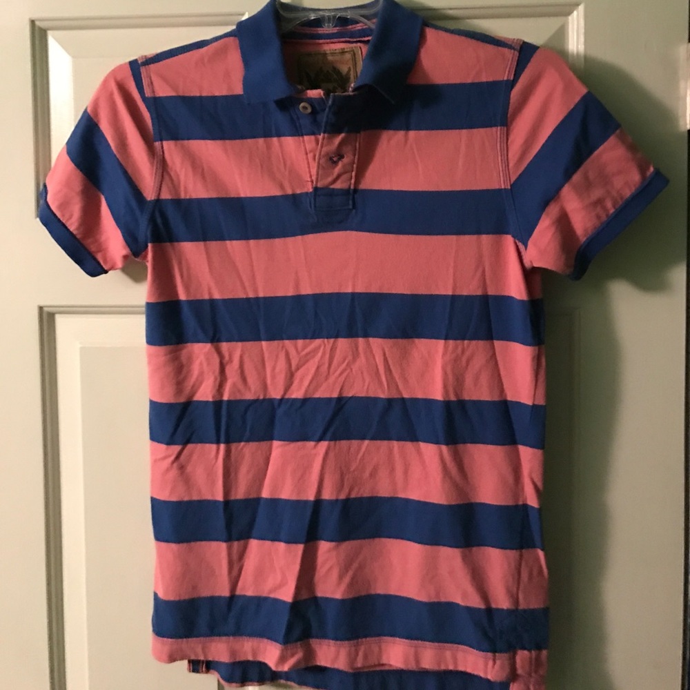 Pink and Blue Red Camel Collared Shirt