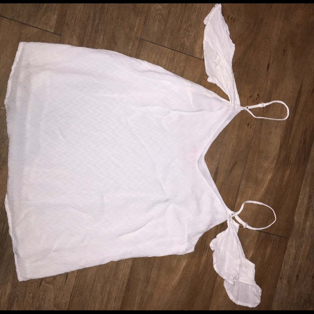 White candies off the shoulder top