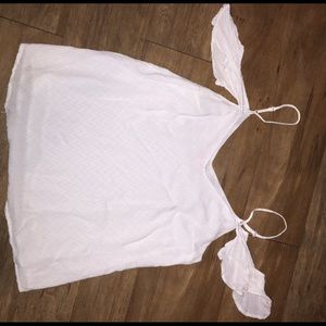 White candies off the shoulder top