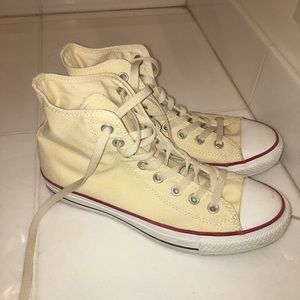 Cream Converse- High Tops size 8.5