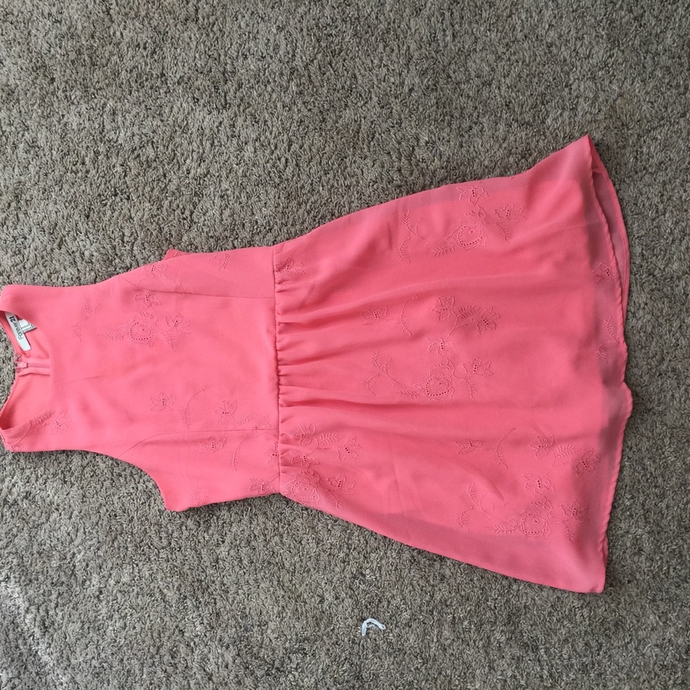 Pink embroidered dress
