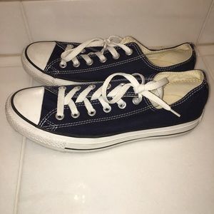 Navy Blue Low Top Converse- Size 8.5